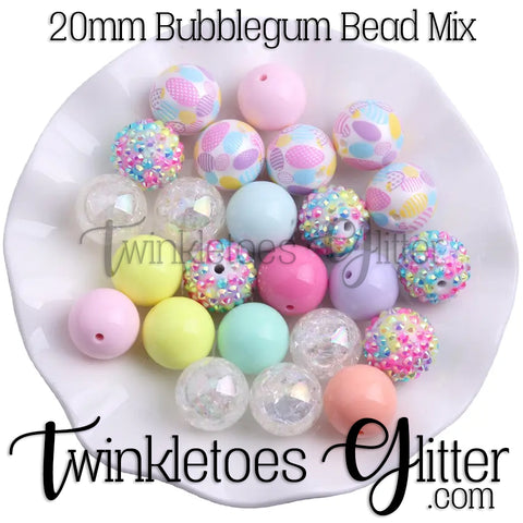 Bubblegum 20mm Bead Mix ~ M-032