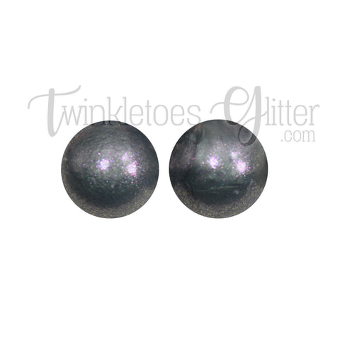 15mm Round Opal Silicone Beads ~ Metallic Silver