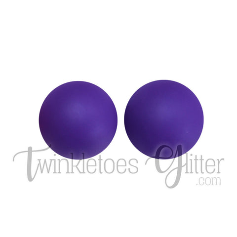 15mm Round Silicone Beads ~ Purple