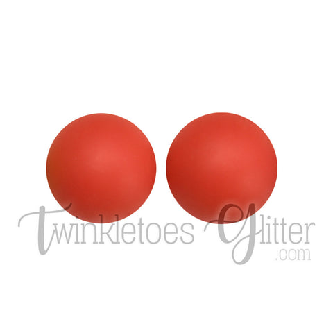 15mm Round Silicone Beads ~ Orange Red