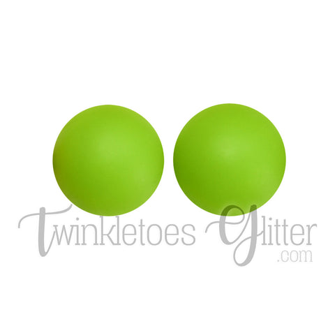 15mm Round Silicone Beads ~ Pea Green