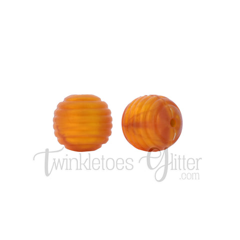 15mm Round Silicone Beehive Beads ~ Metallic Gold