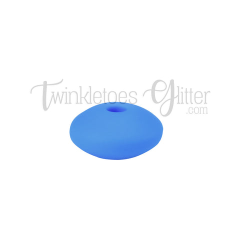 12mm Lentil Silicone Spacer Beads ~ China Blue