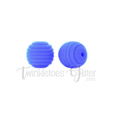 15mm Round Silicone Beehive Beads ~ Cornflower Blue