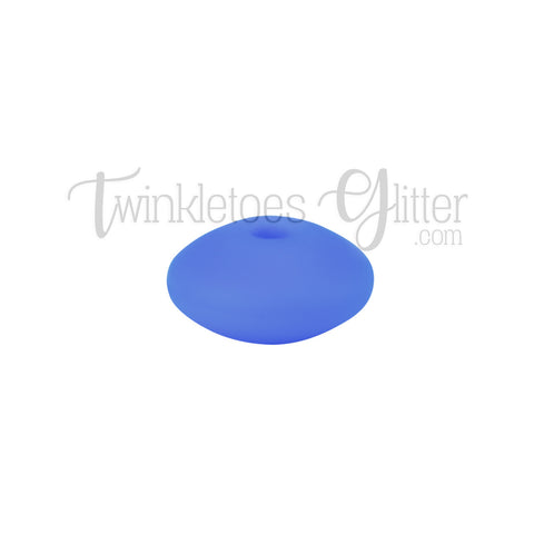 12mm Lentil Silicone Spacer Beads ~ Cornflower Blue