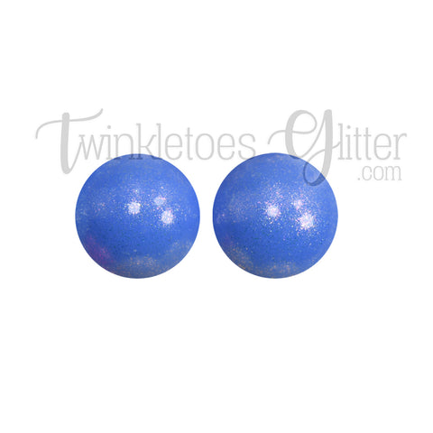 15mm Round Opal Silicone Beads ~ Cornflower Blue