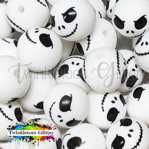 15mm Printed Silicone Beads ~ Jack Print