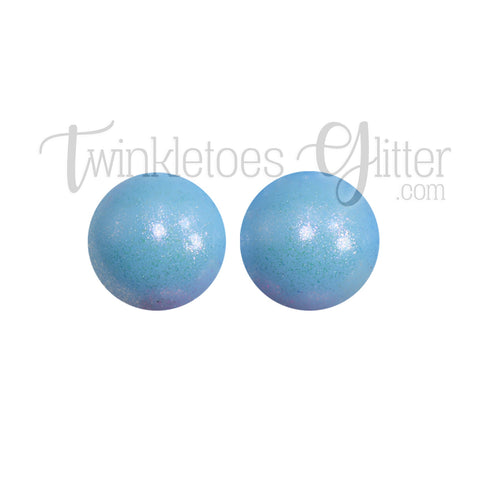 15mm Round Opal Silicone Beads ~ Baby Blue
