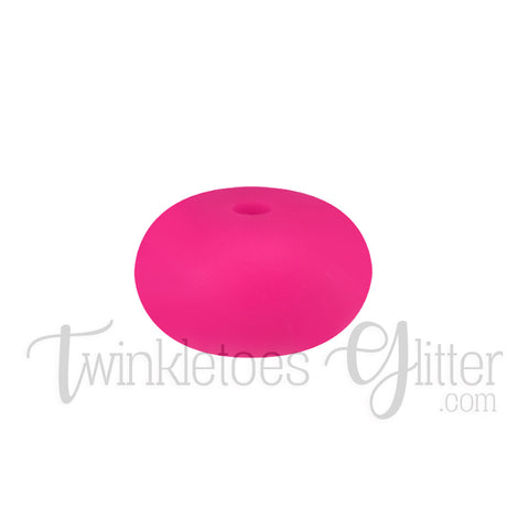 15mm Rondelle (Abacus) Silicone Beads ~ Hot Pink