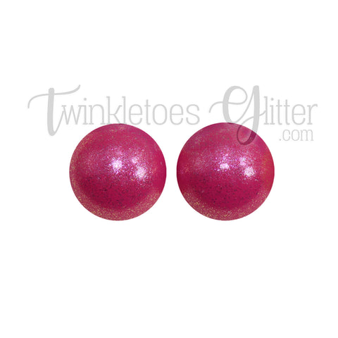 15mm Round Opal Silicone Beads ~ Hot Pink