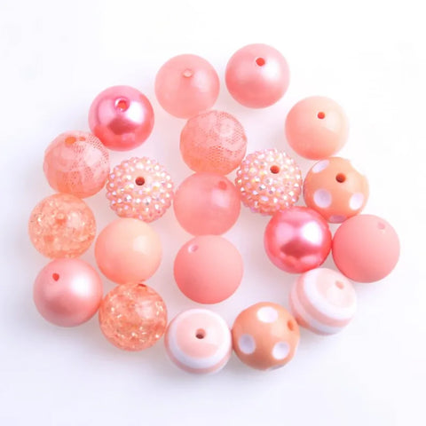 Bubblegum 20mm Bead Mix ~ M-019
