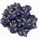 Black Bat Cat Silicone Focal Bead
