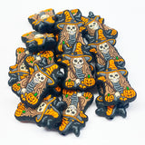 Skeleton Witch w/Pumpkin Silicone Focal Bead