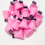 3D Ghost w/Bow Silicone Focal Bead ~ 2 Colors