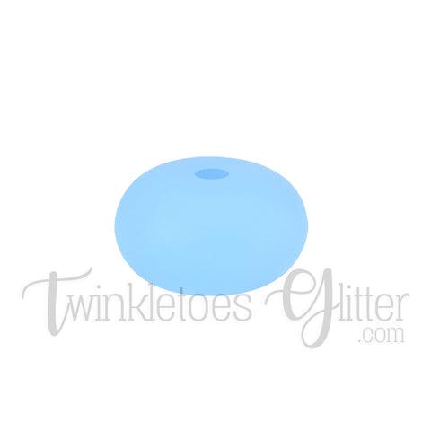 15mm Rondelle (Abacus) Silicone Beads ~ Transparent Blue