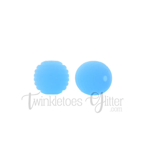 15mm Round Silicone Beehive Beads ~ Transparent Blue