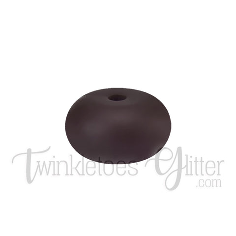 15mm Rondelle (Abacus) Silicone Beads ~ Dark Chocolate