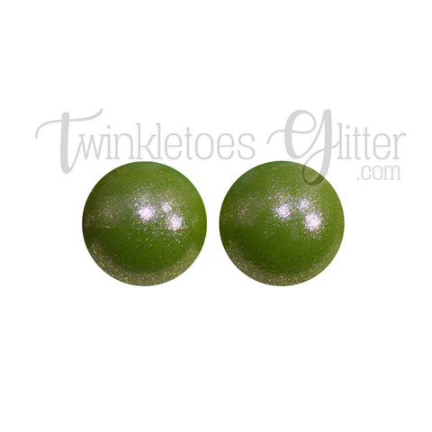 15mm Round Opal Silicone Beads ~ Camo Green