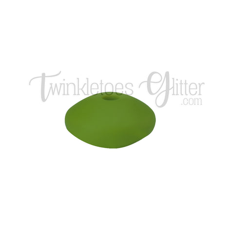 12mm Lentil Silicone Spacer Beads ~ Camo Green