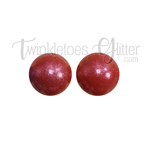 15mm Round Opal Silicone Beads ~ Tomato Red