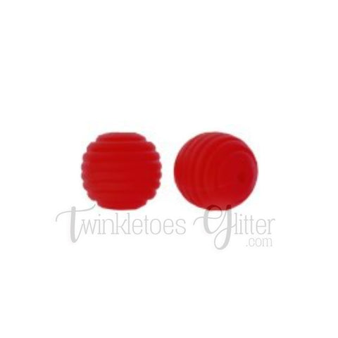 15mm Round Silicone Beehive Beads ~ Tomato Red
