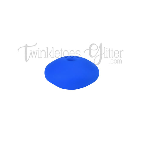 12mm Lentil Silicone Spacer Beads ~ Azure Blue