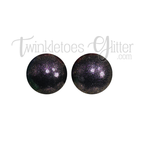 15mm Round Opal Silicone Beads ~ Solid Black