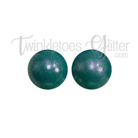 15mm Round Opal Silicone Beads ~ Evergreen
