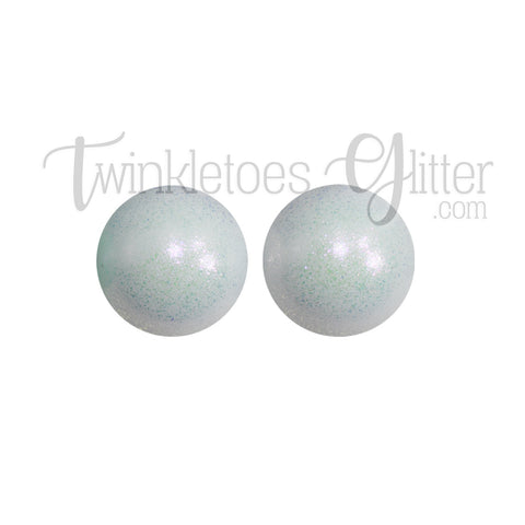 15mm Round Opal Silicone Beads ~ Snow White
