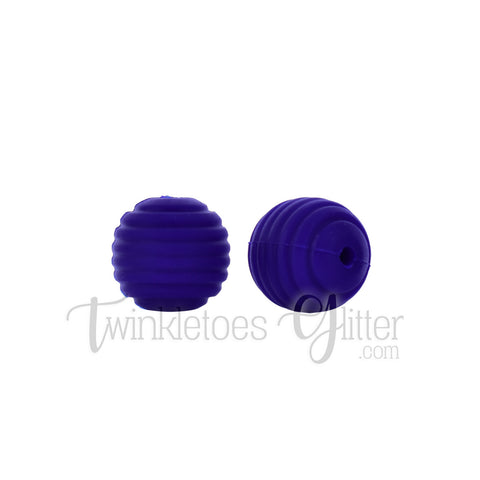 15mm Round Silicone Beehive Beads ~ Navy Blue