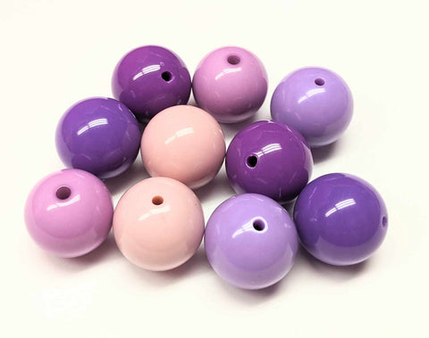 Bubblegum 20mm Bead Mix ~ Shades of Purple