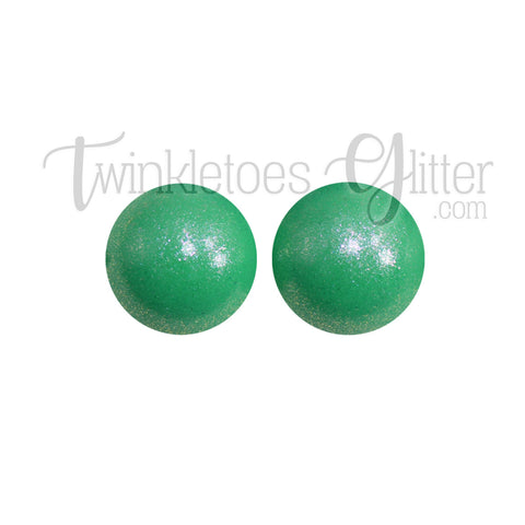 15mm Round Opal Silicone Beads ~ Kelly Green