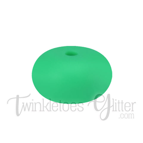 15mm Rondelle (Abacus) Silicone Beads ~ Kelly Green