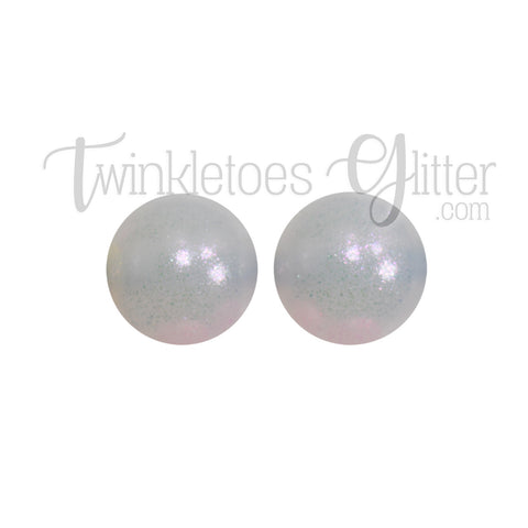 15mm Round Opal Silicone Beads ~ Clear