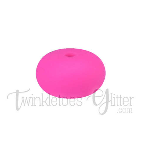 15mm Rondelle (Abacus) Silicone Beads ~ Taffy Pink
