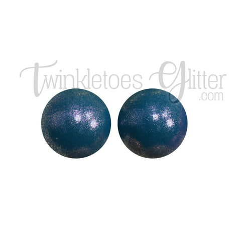 15mm Round Opal Silicone Beads ~ Steel Blue