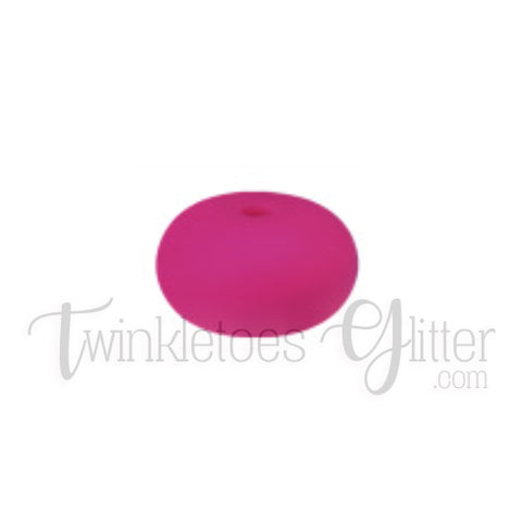 15mm Rondelle (Abacus) Silicone Beads ~ Fuchsia