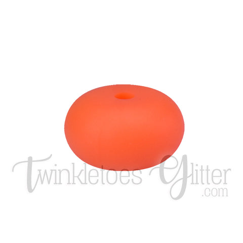 15mm Rondelle (Abacus) Silicone Beads ~ Tangerine