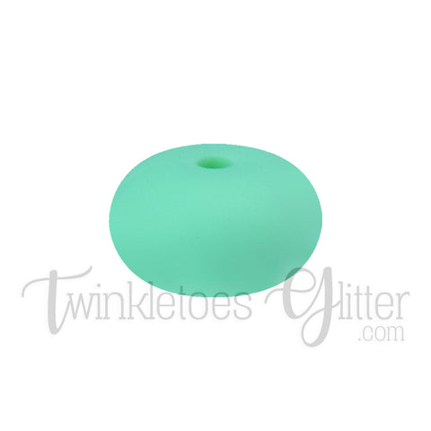 15mm Rondelle (Abacus) Silicone Beads ~ Seafoam