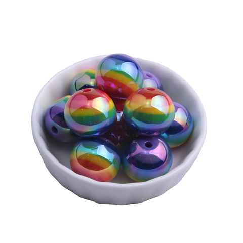 Bubblegum 20mm Bead Mix ~ UV Bright Rainbow Rounds