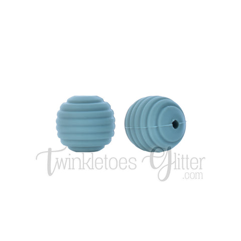 15mm Round Silicone Beehive Beads ~ Concrete