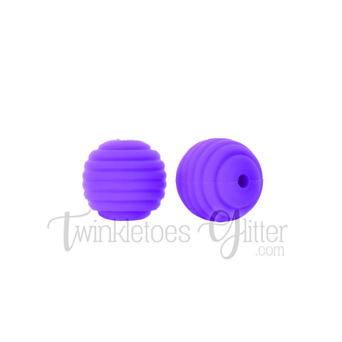 15mm Round Silicone Beehive Beads ~ Light Purple