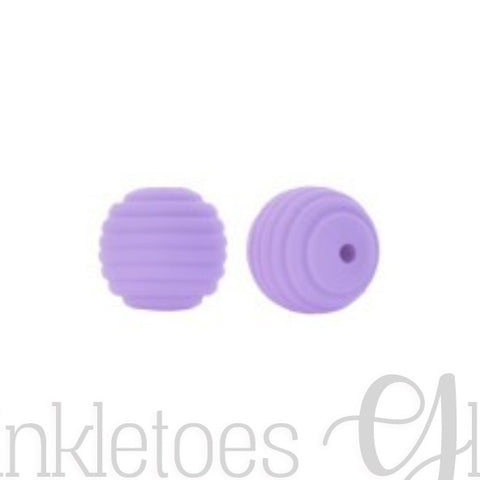 15mm Round Silicone Beehive Beads ~ Princess Purple
