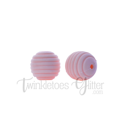15mm Round Silicone Beehive Beads ~ Light Peach