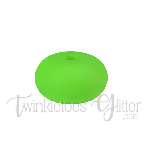 15mm Rondelle (Abacus) Silicone Beads ~ Chartreuse