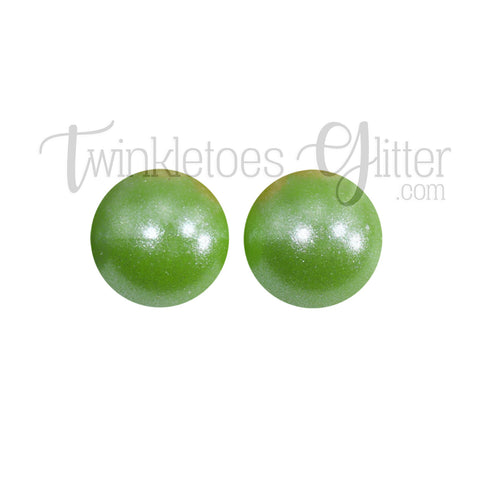 15mm Round Opal Silicone Beads ~ Chartreuse