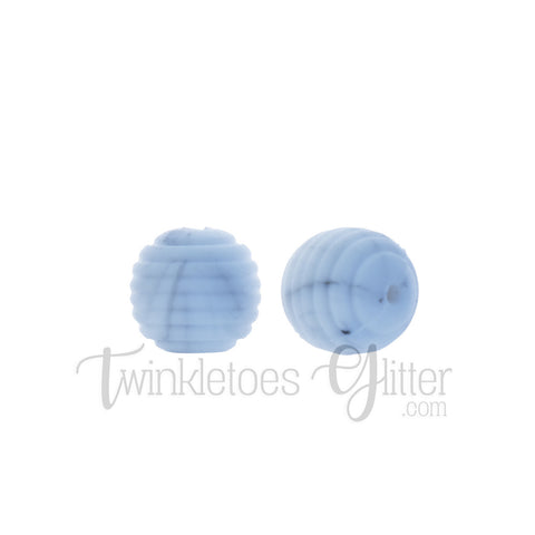 15mm Round Silicone Beehive Beads ~ Marble White