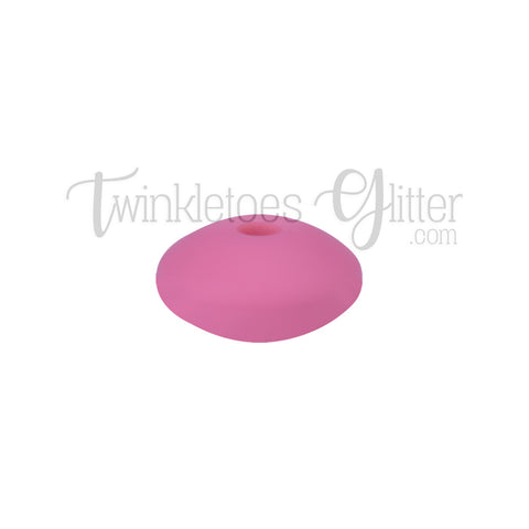 12mm Lentil Silicone Spacer Beads ~ Vintage Pink