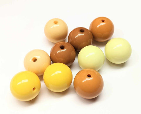 Bubblegum 20mm Bead Mix ~ Shades of Yellow and Brown
