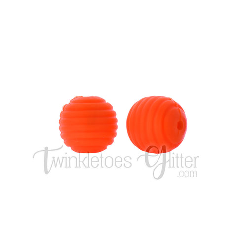 15mm Round Silicone Beehive Beads ~ Orange